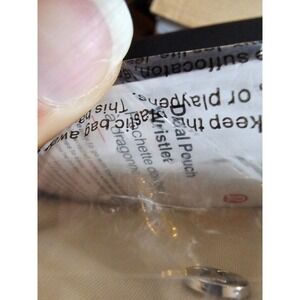 Lululemon Dual Pouch Wristlet Beige Tan Neutral Logo Strap New